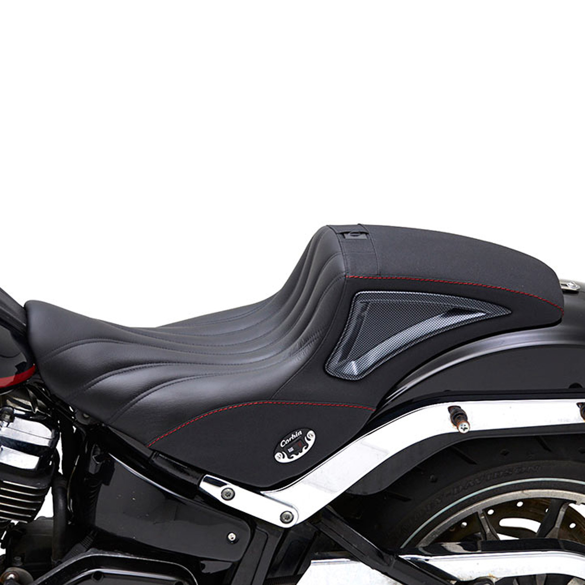 Corbin Close Gunslinger Seat, With Heat for Harley Softail Low