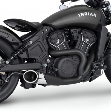 view Freedom Performance IN00169 Combat 2-Into-1 Shorty Exhaust for Indian Scout '14-'24