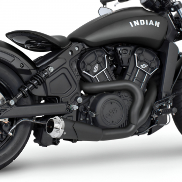 view Freedom Performance IN00189 Combat 2-Into-1 Shorty Exhaust for Indian Scout '14-'24