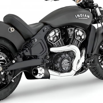 view Freedom Performance IN00191 Combat 2-Into-1 Shorty Exhaust for Indian Scout '14-'24