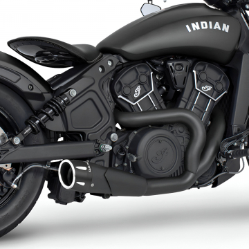 view Freedom Performance IN00313 Combat 2-Into-1 Shorty Exhaust for Indian Scout '14-'24