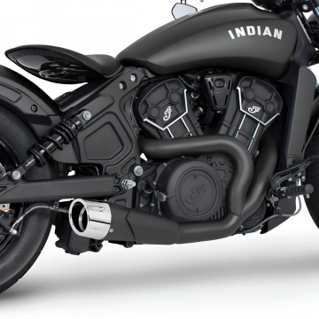 view Freedom Performance IN00315 Combat 2-Into-1 Shorty Exhaust for Indian Scout '14-'24