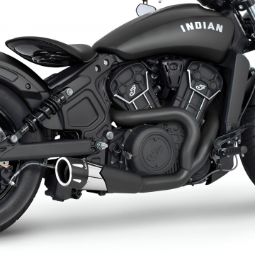 view Freedom Performance IN00316 Combat 2-Into-1 Shorty Exhaust for Indian Scout '14-'24