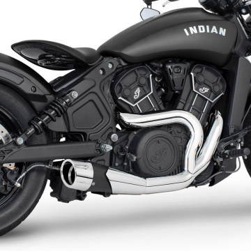 view Freedom Performance IN00317 Combat 2-Into-1 Shorty Exhaust for Indian Scout '14-'24