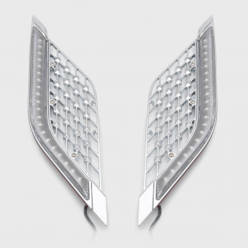 view Goldstrike Twinart Lighted Radiator Panels, Chrome for Honda Goldwing 2018+