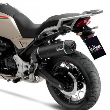 view LeoVince LV One EVO Black Slip-On Exhaust for Moto Guzzi V85 TT 2019+
