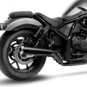 view LeoVince Classic Racer Black Slip-on Exhaust for Honda CMX1100 Rebel 2021+