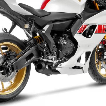 view LeoVince LV-10 Full Black Exhaust for Yamaha YZF-R7 / MT-07 / XSR700 '21-'24