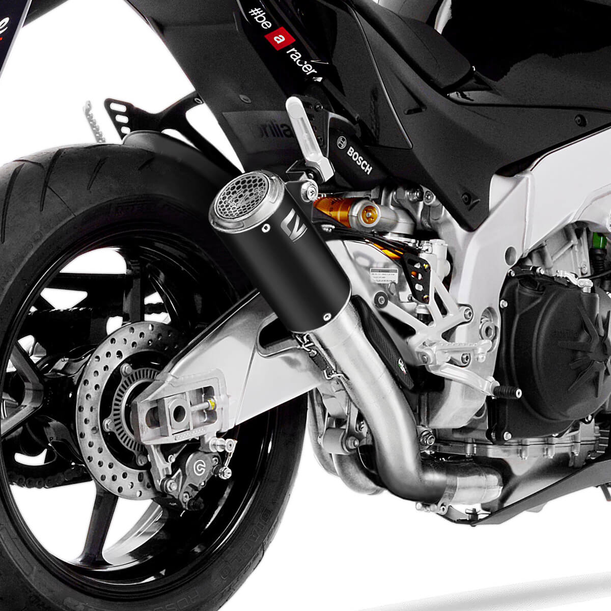 LeoVince LV CORSA S Black Slip-on Exhaust for Aprilia Tuono RSV4