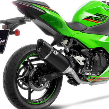 view LeoVince LV-14 R Black Slip-on Exhaust for Kawasaki Ninja 400/Z400 & Ninja 500/Z500