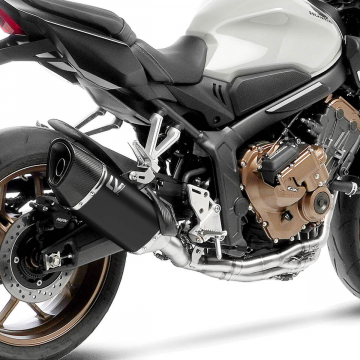 view LeoVince LV-14 R Black Full Exhaust for Honda CB650R Neo Sports Cafe / CBR650R 2019+