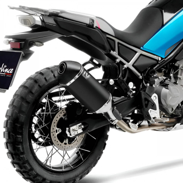 view LeoVince 15612BU LV-14 Black Edition Slip-On Exhaust for CFMOTO 450 MT 2024+