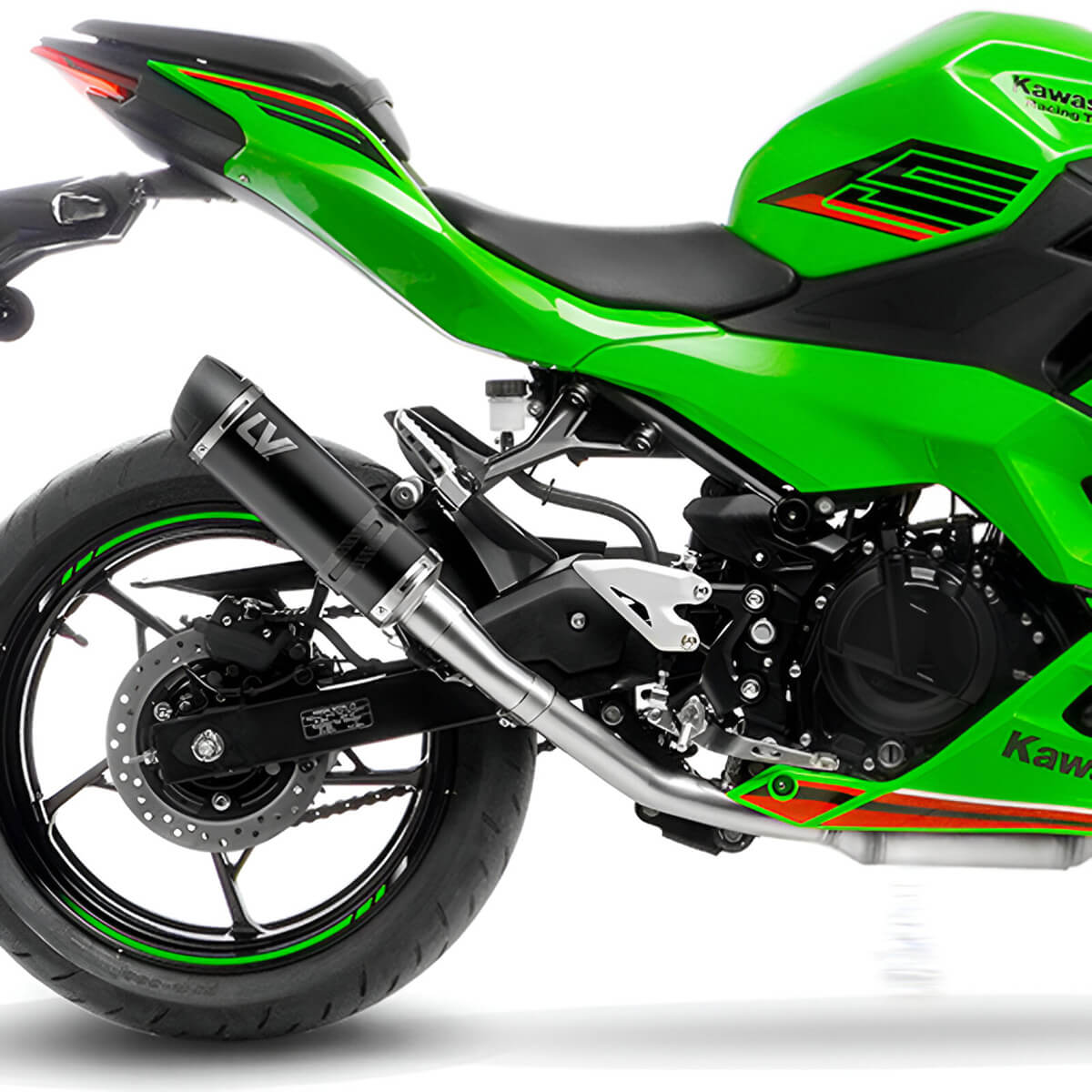 LeoVince GP Corsa Evo Black Slip-on Exhaust for Kawasaki Ninja 500
