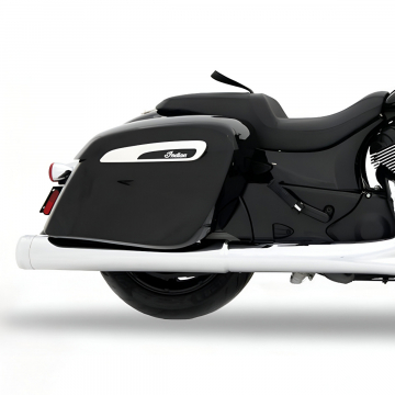 view Rinehart Motopro 45 4.5" Slip-on Exhausts, Chrome/Chrome For Indian Touring 2014+