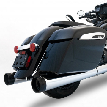 view Rinehart Motopro 45 4.5" Slip-on Exhausts, Chrome/Black for Indian Touring 2014+