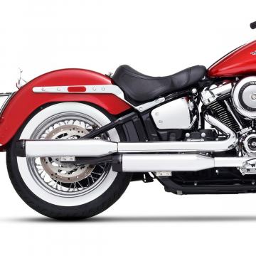 Rinehart 3.5" Slip-on Exhaust, Chrome/Black for Harley Softail Heritage/Deluxe 2018+