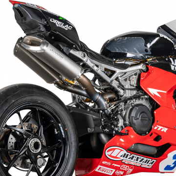 view Spark Double Rectangular Full Exhaust System, Titanium for Ducati Panigale 959 / V2