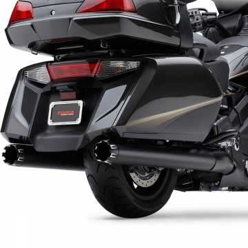 Cobra 1219B 4" Dual Cut Slip-on Exhausts, Black for Honda Gold Wing 1800 '12-'17