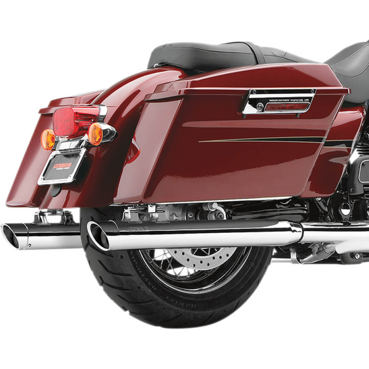 Cobra 6020 3-inch Slip-on Exhausts, Chrome for Harley FL Touring