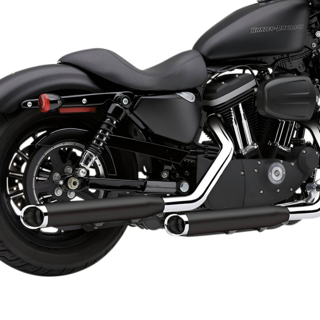 Cobra 6030RB 3-inch Slip-on Exhausts, Black for Harley Sportster