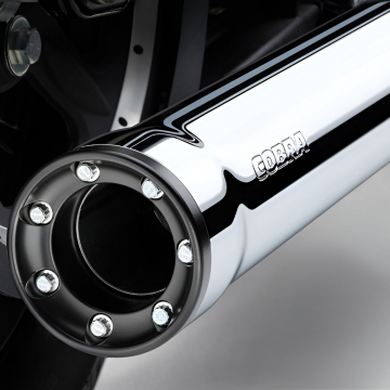 Cobra 6051 RPT 3" Slip-on Exhausts, Chrome for Harley Softail '07-'17