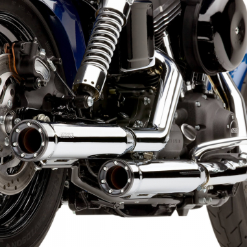 Cobra 6055 3" RPT Slip-on Exhausts, Chrome for Harley Dyna FXD '95-'17
