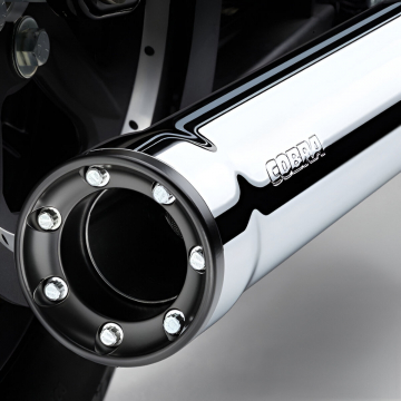 view Cobra 6056 RPT 3" Slip-on Exhausts, Chrome for Harley Dyna FXDWG & FXDF '08-'17