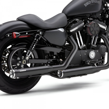 view Cobra 6081RB 3" RPT Slip-on Exhausts, Black for Harley Sportster '14-'21
