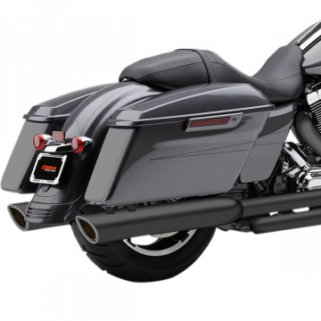 Cobra 6106RB 909 Twin Slip-on Exhausts, Ravel Black for Harley FL Touring '95-'16