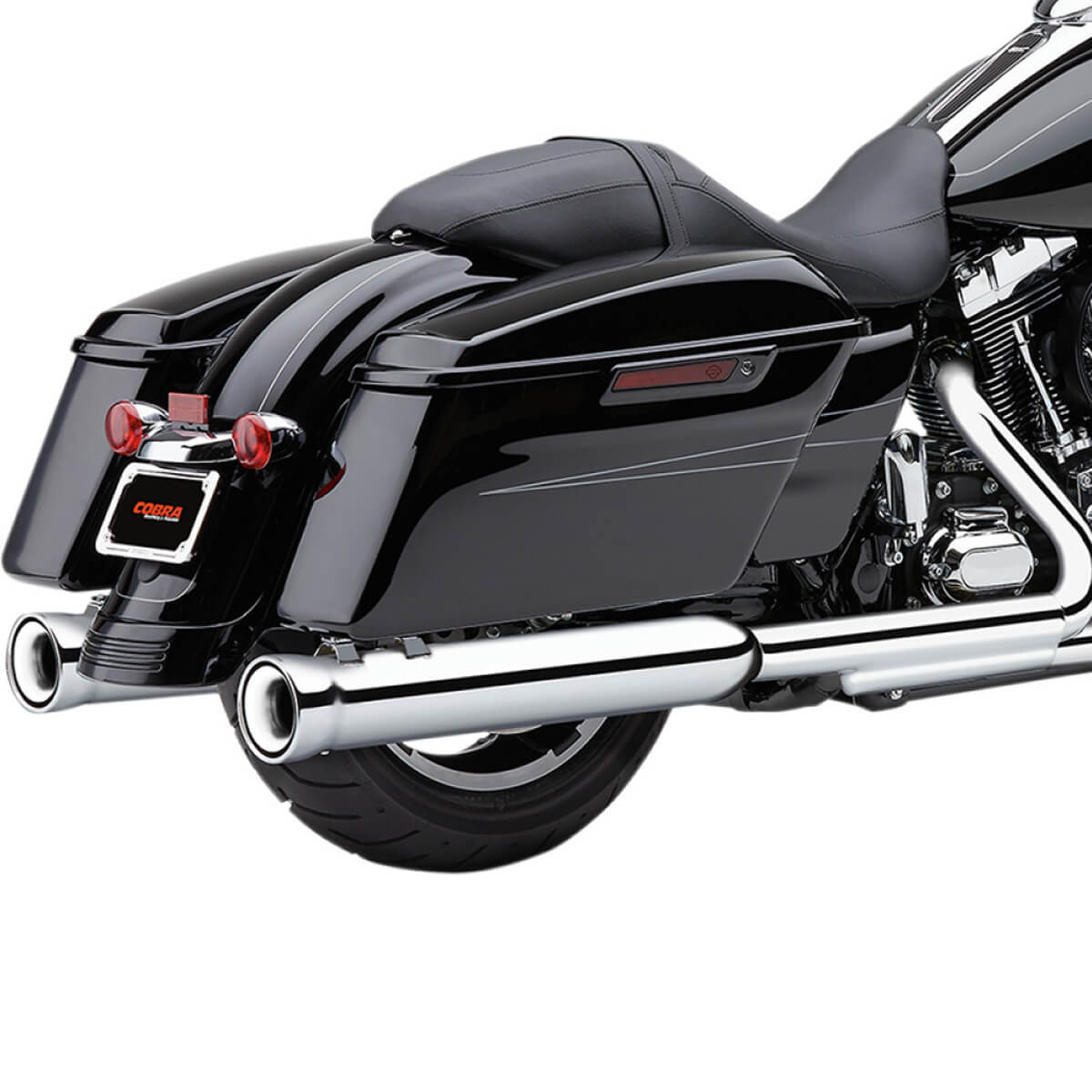 Cobra 6107 Neighbor Hater Slip-on Exhausts, Chrome for Harley FL