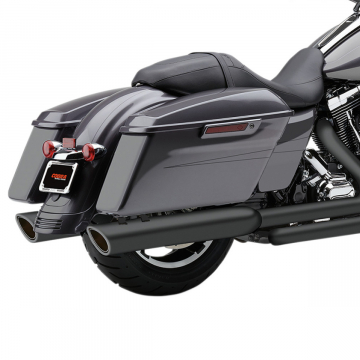 view Cobra 6108RB 909 Twins 4" Slip-on Exhausts, Black for Harley Touring FL '17-'22