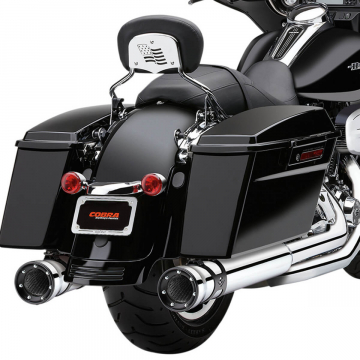 view Cobra 6218 Race-Pro 4-inch Slip-on Exhausts, Chrome for Harley FL Touring '95-'16