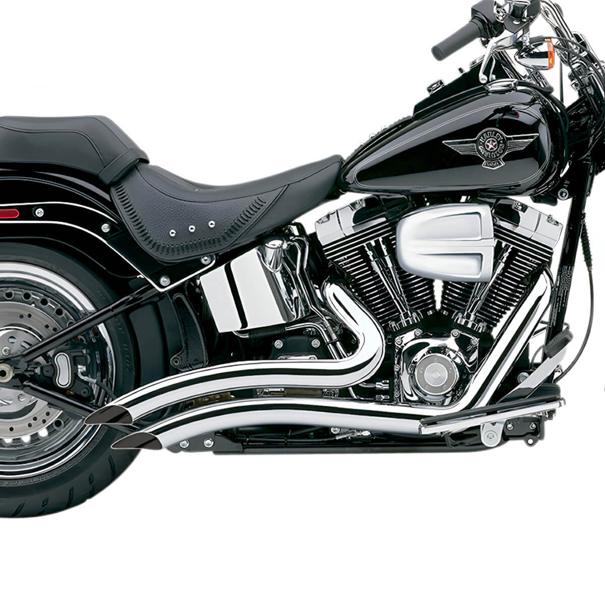 Cobra 6223 Speedster Swept Short Exhaust, Chrome for Harley Softail '86-'06