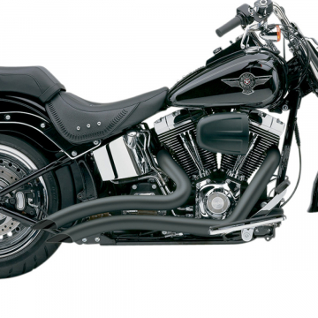 view Cobra 6225B Speedster Short Swept Full Exhaust, Black for Harley Softail '12-'17