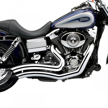 Cobra 6229 Speedster Swept Short 2:2 Exhaust, Chrome for Harley Dyna '12-'17