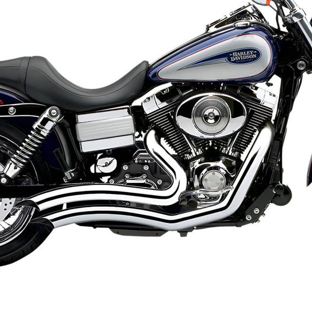 Cobra 6229 Speedster Swept Short 2:2 Exhaust, Chrome for Harley