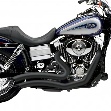 Cobra 6229B Speedster Swept Short 2:2 Exhaust, Black for Harley Dyna '12-'17