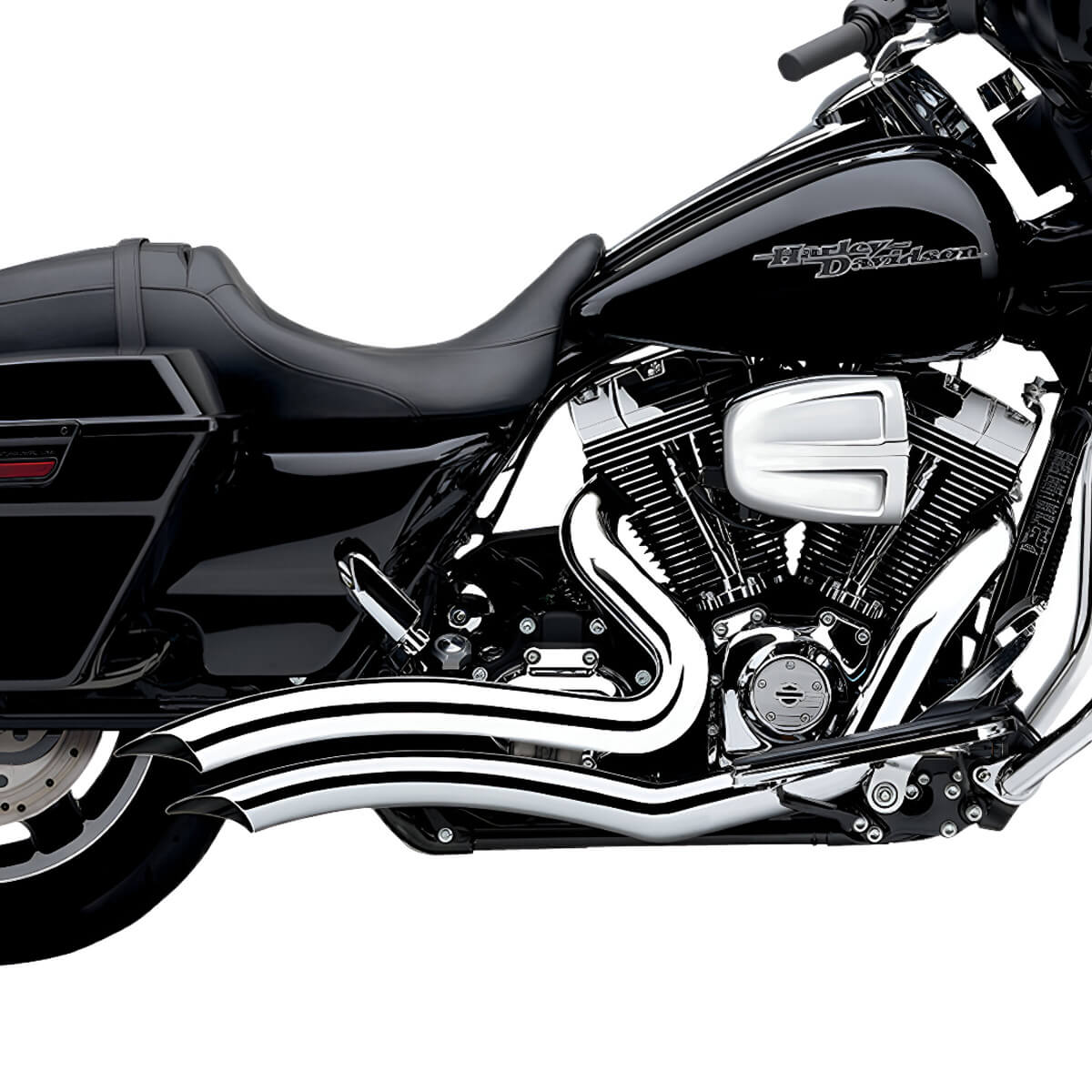 Cobra 6230 Speedster Swept Short Exhaust, Chrome for Harley FL