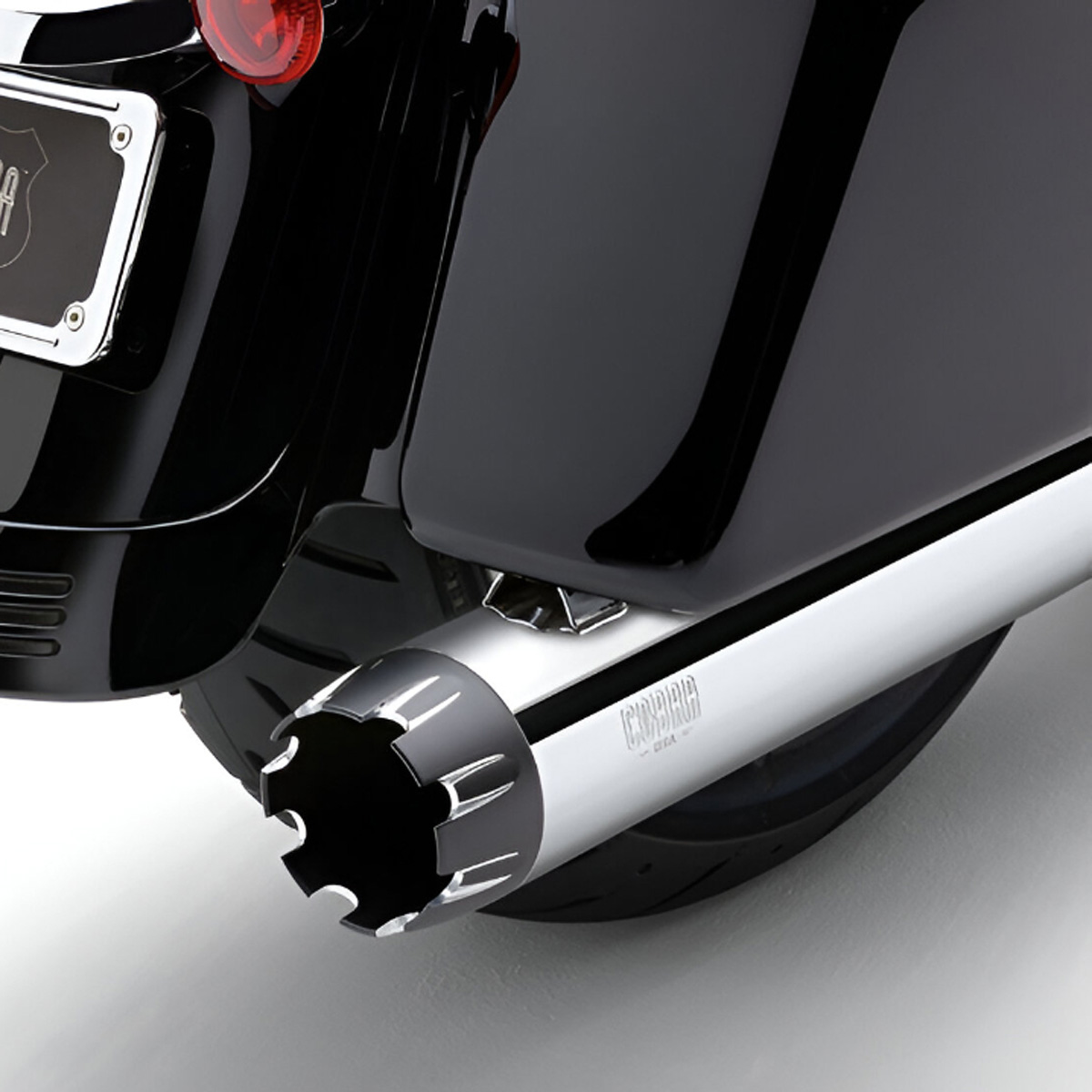 H4396-77◾️45R　ストライプ パッチワーク調マフラー　Y2K Cobra 6266 Neighbor Hater Slip-on Exhausts for Harley FL Touring