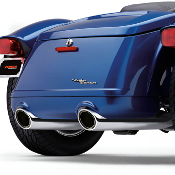 view Cobra 6302 909 Twins Slip-on Exhausts, Chrome for Harley Freewheeler '15-'22