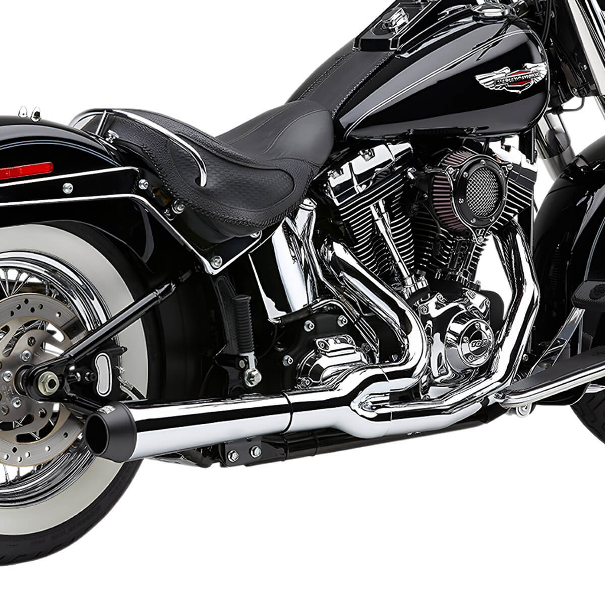 Cobra 6483 EL Diablo 2-into-1 Full Exhaust, Chrome for Harley Softail ...
