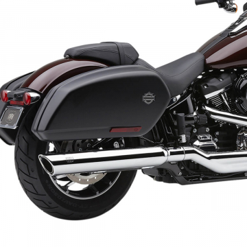 view Cobra 6520 909 Twins Slip-on Exhaust, Chrome for Harley Softail FLSB '18-'21