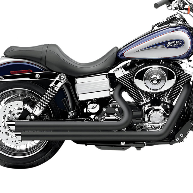 Cobra 6858B Speedster Slashdown 2:2 Exhaust, Black for Harley Dyna