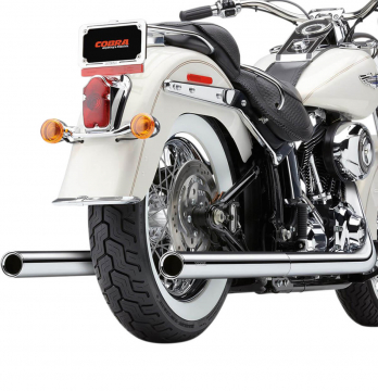 view Cobra 6985 Bad Hombre Dual Exhaust, Chrome w/ Billet Tip for Harley Softail '07-'11