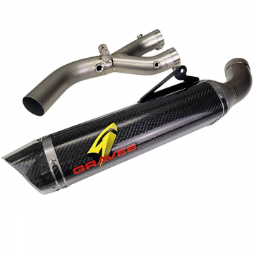 view Graves EXY-22MT10-CETC Cat Eliminator Full Titanium Exhaust for Yamaha MT-10 2022+