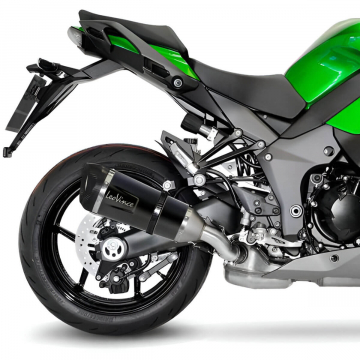 view LeoVince 14336SB Factory S Slip-on Exhaust, Black for Kawasaki Ninja 1000 SX '20-'24