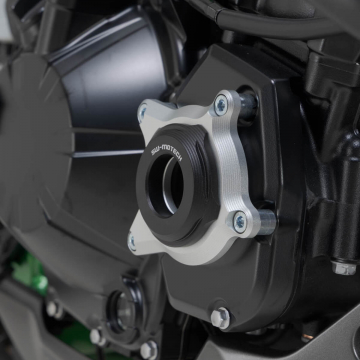Sw-Motech Engine Case Sliders, Black/Silver for Kawasaki Z900 2017+