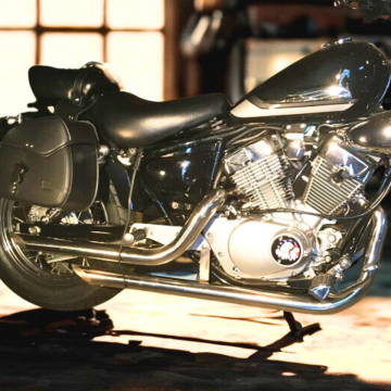 view Easy Riders Style Drag Pipes Complete Exhaust Virago and V-Star 250