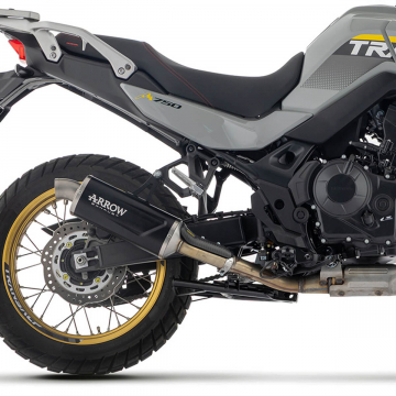 view Arrow Indy Race Evo Slip-on Exhaust, Aluminum Dark for Honda XL750 Transalp 2023+