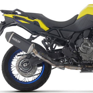view Arrow Explorer Slip-on Exhaust, Aluminum Dark for Suzuki V-Strom 800DE 2023+